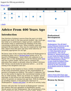 Shakespeare: Advice From 400 Years Ago Lesson Plan Shakespeare: Advice From 400 Years Ago Lesson Plan