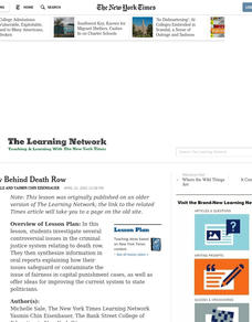 The Row Behind Death Row Lesson Plan The Row Behind Death Row Lesson Plan