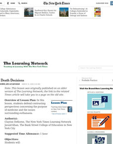 Life and Death Decisions Lesson Plan Life and Death Decisions Lesson Plan
