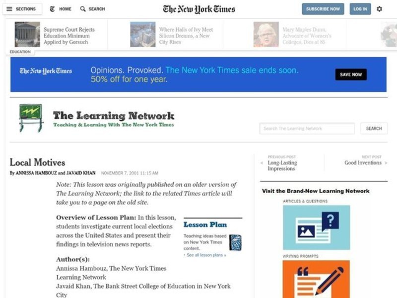 Local Motives Lesson Plan Local Motives Lesson Plan