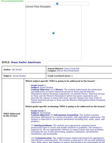 Texas Native Americans Lesson Plan Texas Native Americans Lesson Plan