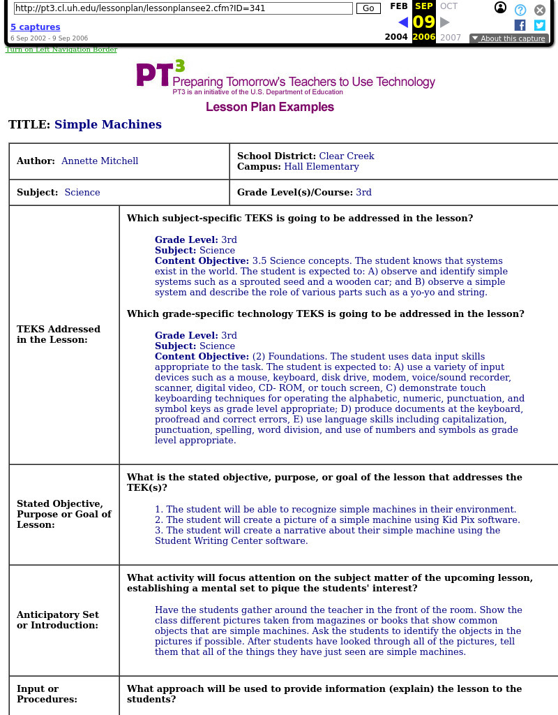 Simple Machines - Kid Pix Lesson Plan Simple Machines - Kid Pix Lesson Plan