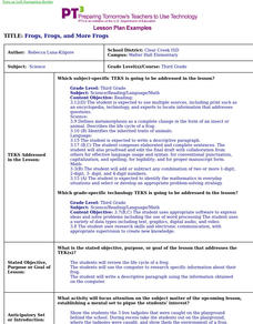 Frogs, Frogs, And More Frogs Lesson Plan Frogs, Frogs, And More Frogs Lesson Plan