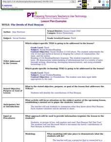 The Deeds Of Paul Bunyan Lesson Plan The Deeds Of Paul Bunyan Lesson Plan