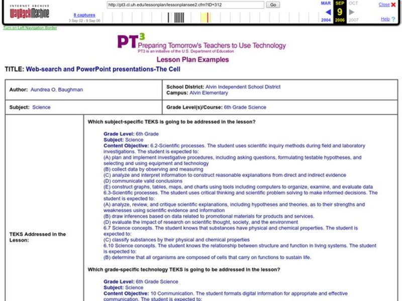 Web-search And PowerPoint Presentations-The Cell Lesson Plan Web-search And PowerPoint Presentations-The Cell Lesson Plan