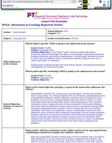 Adventures in Creating Hypertext Stories Lesson Plan Adventures in Creating Hypertext Stories Lesson Plan
