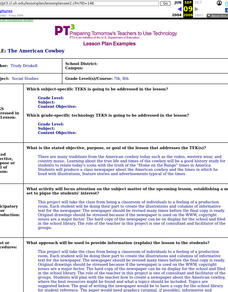 The American Cowboy Lesson Plan The American Cowboy Lesson Plan
