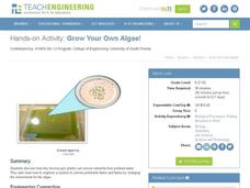 Grow Your Own Algae! Activity Grow Your Own Algae! Activity