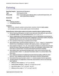 Factoring Lesson Plan Factoring Lesson Plan