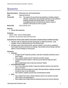 Symmetry Lesson Plan Symmetry Lesson Plan