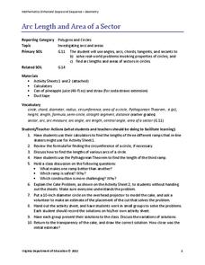 Arc Length and Area of a Sector Lesson Plan Arc Length and Area of a Sector Lesson Plan