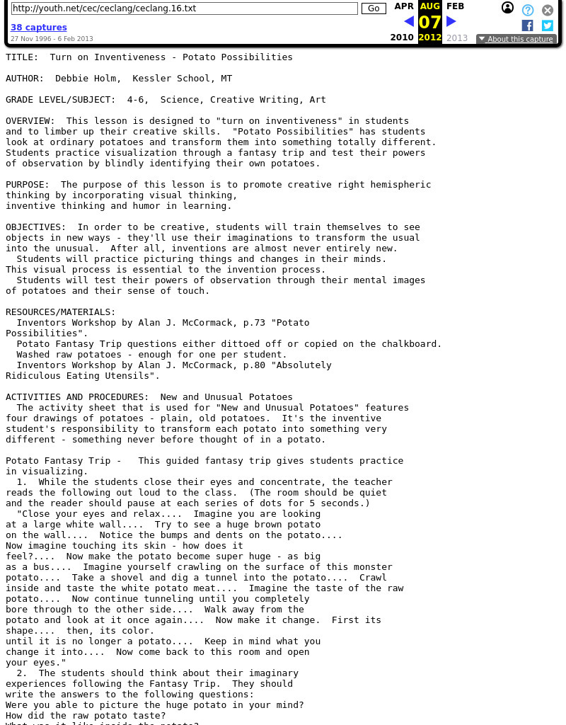 Turn on Inventiveness Lesson Plan Turn on Inventiveness Lesson Plan