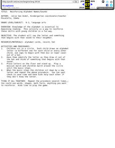 Reinforcing Alphabet Names/Sounds Lesson Plan Reinforcing Alphabet Names/Sounds Lesson Plan