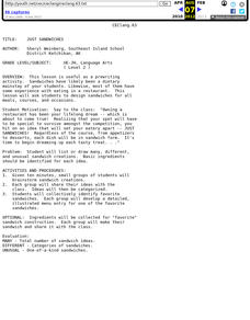 Just Sandwiches Lesson Plan Just Sandwiches Lesson Plan