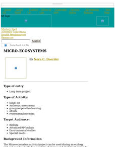 Micro-Ecosystems Lesson Plan Micro-Ecosystems Lesson Plan