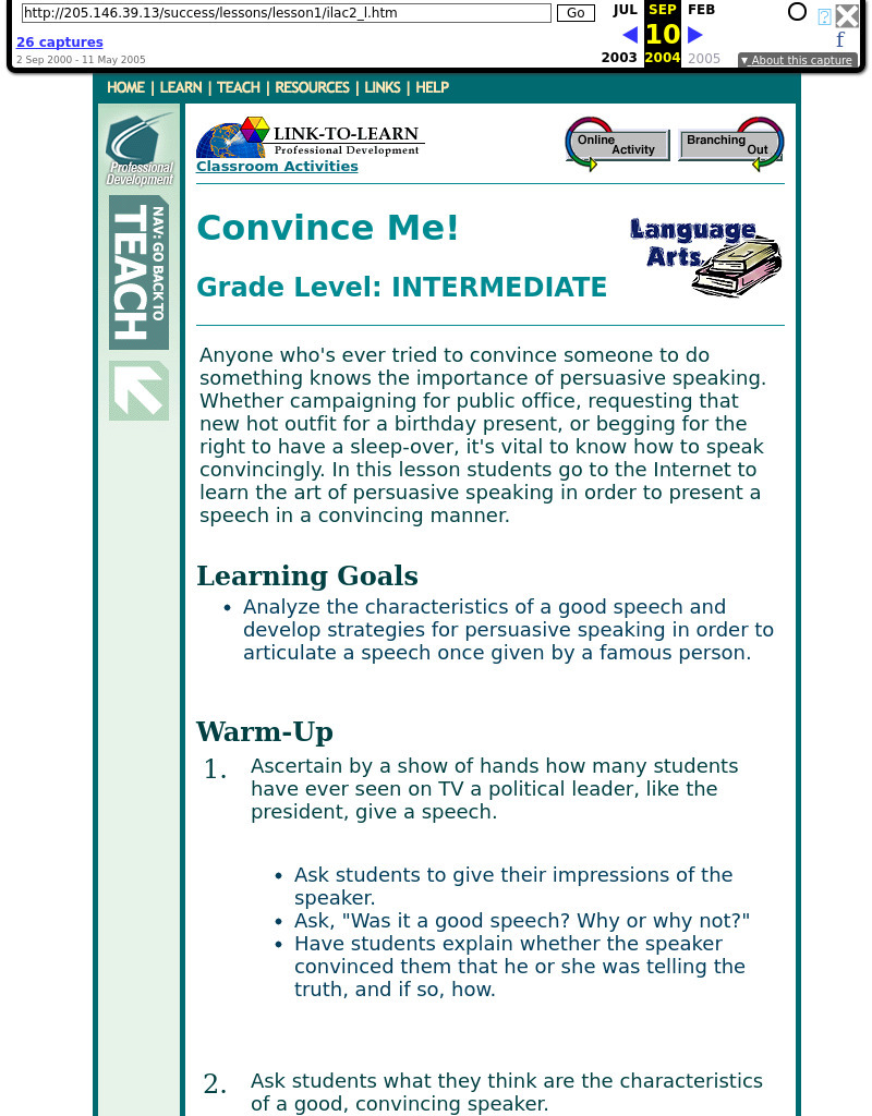 Convince Me! Lesson Plan Convince Me! Lesson Plan