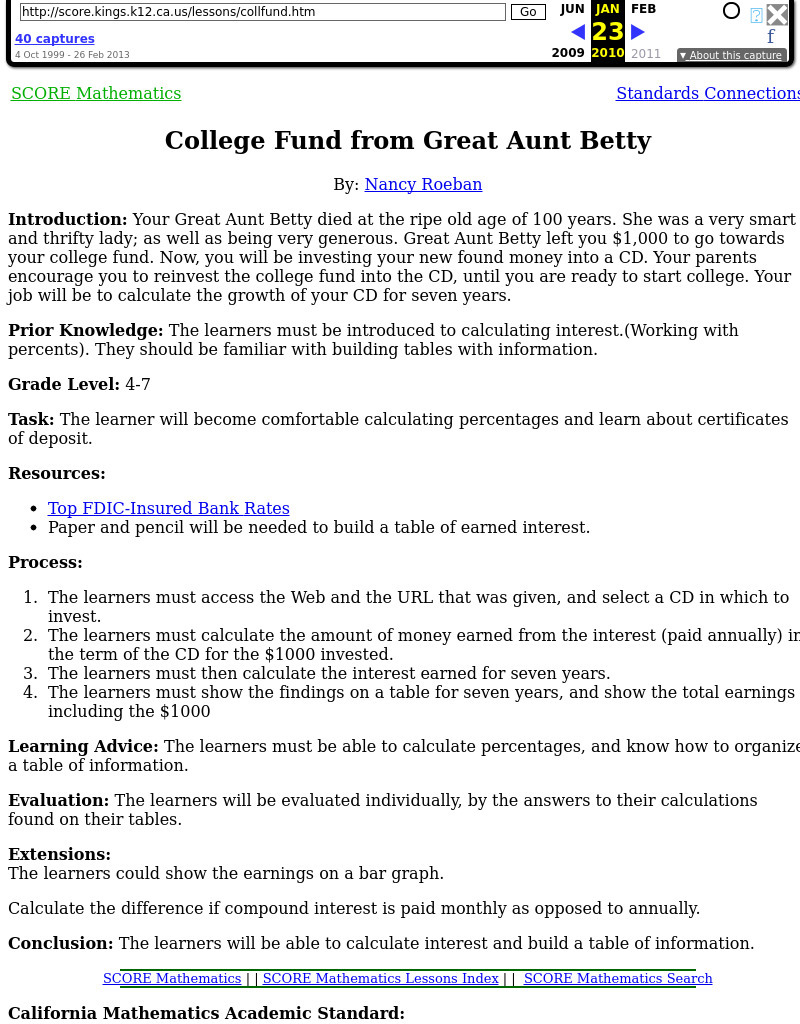 Historical Mathematicians Project Lesson Plan Historical Mathematicians Project Lesson Plan