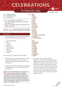 Celebrations: St Patrick’s Day Activity Celebrations: St Patrick’s Day Activity