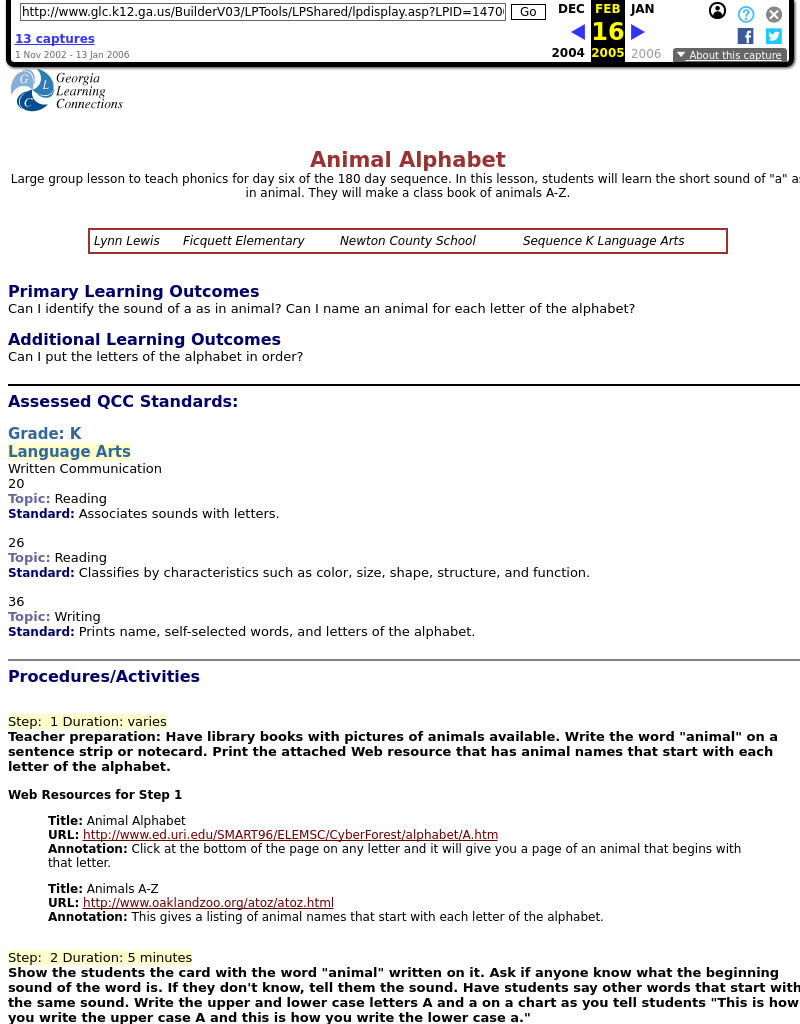 Animal Alphabet Lesson Plan Animal Alphabet Lesson Plan