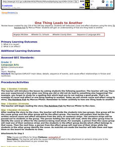 One Thing Leads to Another Lesson Plan One Thing Leads to Another Lesson Plan