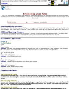 Establshing Class Rules Lesson Plan Establshing Class Rules Lesson Plan