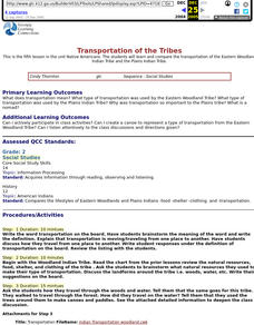 Transportation of the Tribes Lesson Plan Transportation of the Tribes Lesson Plan