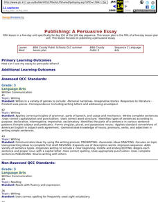 Publishing: A Persuasive Essay Lesson Plan Publishing: A Persuasive Essay Lesson Plan