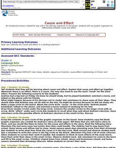 Cause and Effect Lesson Plan Cause and Effect Lesson Plan