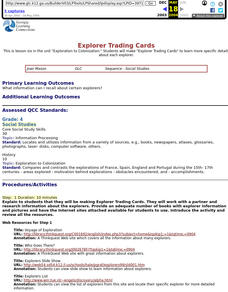 Explorer Trading Cards Lesson Plan Explorer Trading Cards Lesson Plan