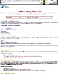 The First American Colonies Lesson Plan The First American Colonies Lesson Plan