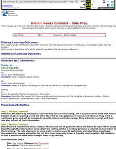 Indian Meets Colonist - Role Play Lesson Plan Indian Meets Colonist - Role Play Lesson Plan