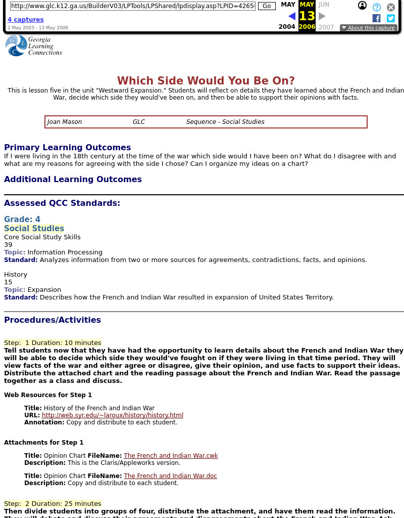Which Side Would You Be On? Lesson Plan Which Side Would You Be On? Lesson Plan
