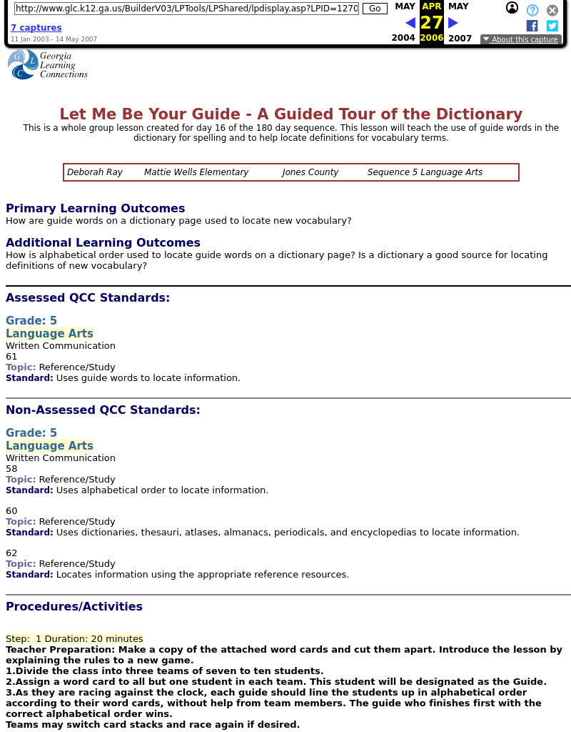 Let Me Be Your Guide - A Guided Tour of the Dictionary Lesson Plan Let Me Be Your Guide - A Guided Tour of the Dictionary Lesson Plan