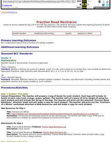 Fraction Bead Necklaces Lesson Plan Fraction Bead Necklaces Lesson Plan