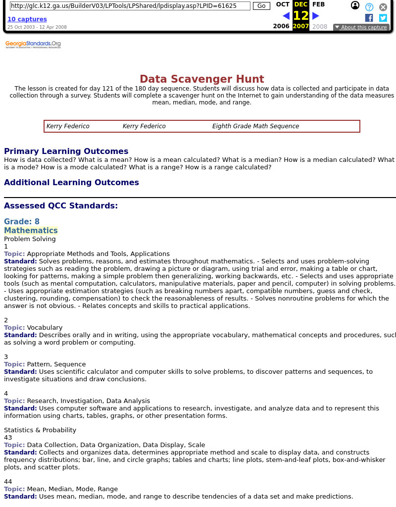 Data Scavenger Hunt Lesson Plan Data Scavenger Hunt Lesson Plan