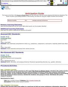 Anticipation Guide Lesson Plan Anticipation Guide Lesson Plan