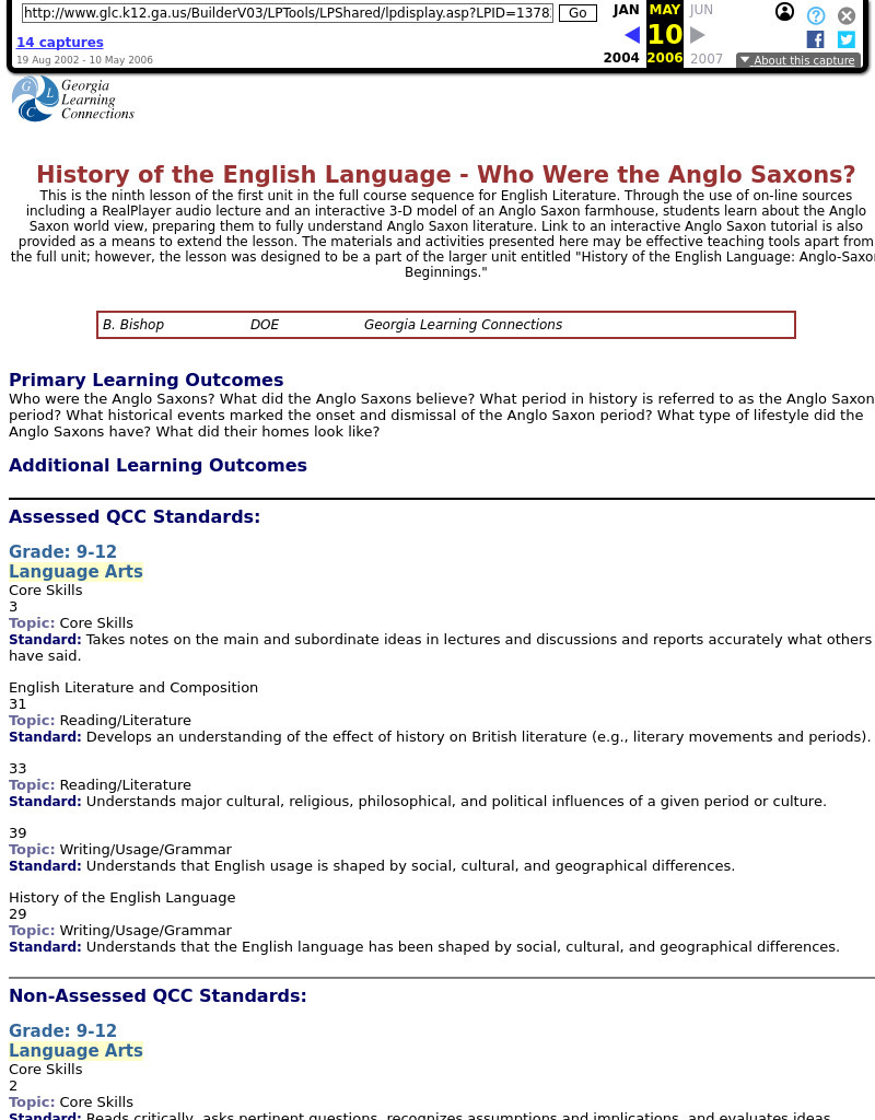 History of the English Language - Who Were the Anglo Saxons? Lesson Plan History of the English Language - Who Were the Anglo Saxons? Lesson Plan