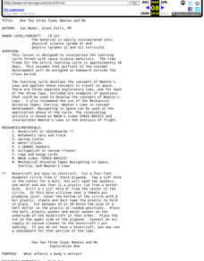One, Two, Three--Isaac Newton and Me Lesson Plan One, Two, Three--Isaac Newton and Me Lesson Plan