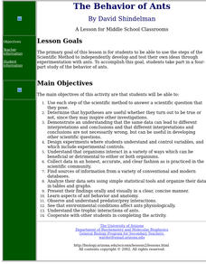The Behavior of Ants Lesson Plan The Behavior of Ants Lesson Plan