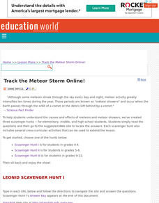 Track the Meteor Storm Online!: Leonid Meteor Showers, Astronomy Lesson Plan Track the Meteor Storm Online!: Leonid Meteor Showers, Astronomy Lesson Plan