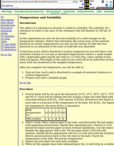 Temperature and Solubility Lesson Plan Temperature and Solubility Lesson Plan
