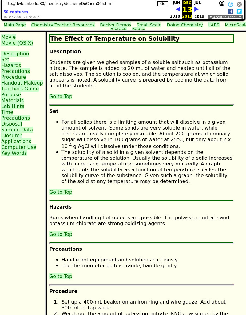 Effect of Temperature on Solubility Lesson Plan Effect of Temperature on Solubility Lesson Plan