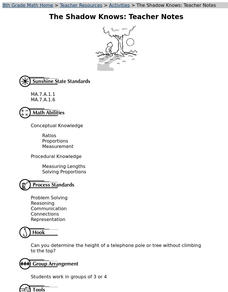 The Shadow Knows - Measuring Other Students Lesson Plan The Shadow Knows - Measuring Other Students Lesson Plan