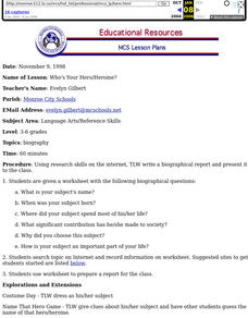 Who's Your Hero/Heroine? Lesson Plan Who's Your Hero/Heroine? Lesson Plan