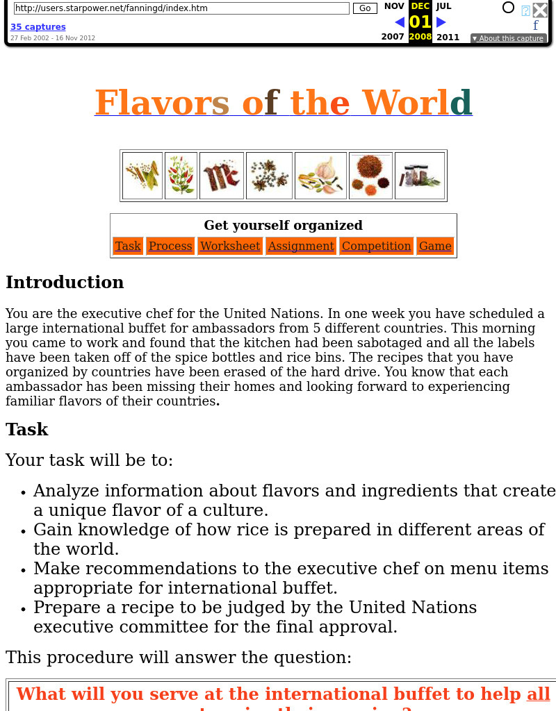 Flavors Of The World Lesson Plan Flavors Of The World Lesson Plan