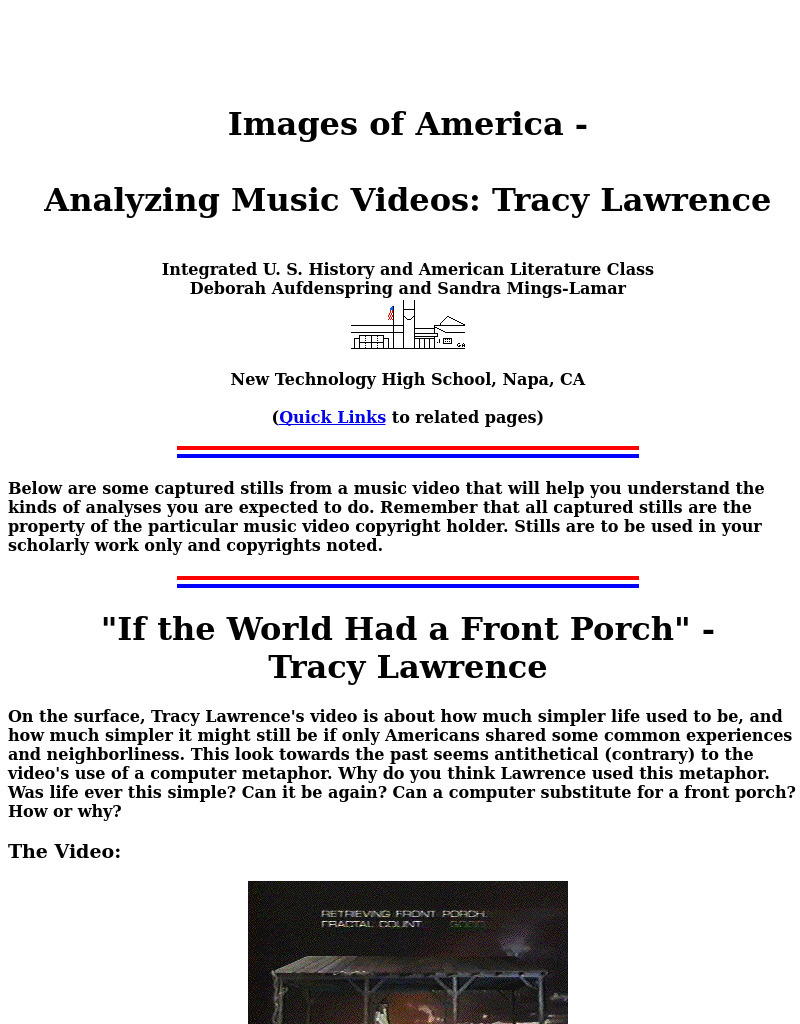 Images of America--Analyzing Music Videos Lesson Plan Images of America--Analyzing Music Videos Lesson Plan