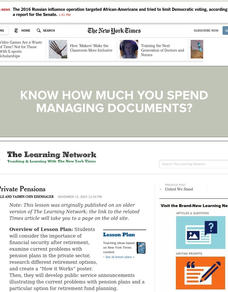 Saving Private Pensions Lesson Plan Saving Private Pensions Lesson Plan