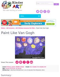 VAN GOGH'S PAINTING STYLE Lesson Plan VAN GOGH'S PAINTING STYLE Lesson Plan
