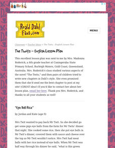 The Twits Lesson Plan The Twits Lesson Plan
