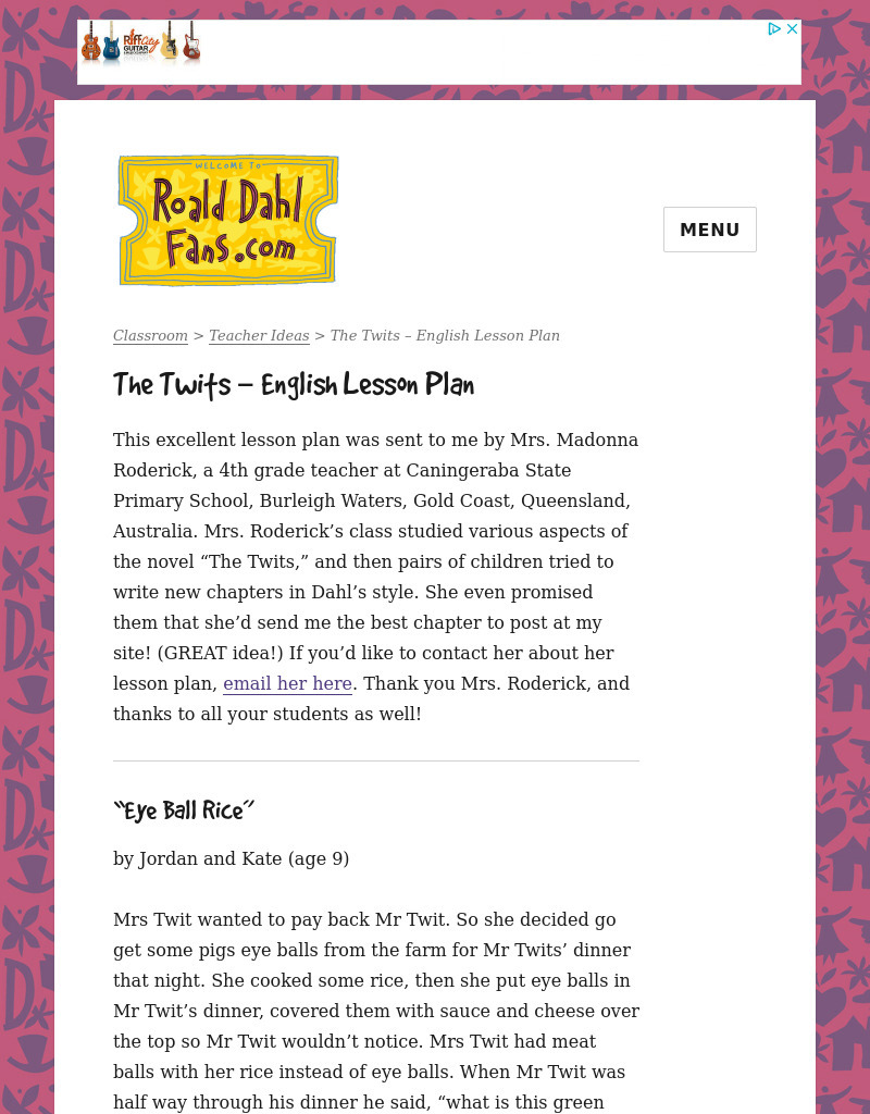 The Twits Lesson Plan The Twits Lesson Plan